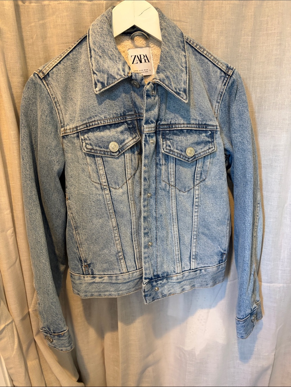 ZARA Light Wash Blue Denim Jacket